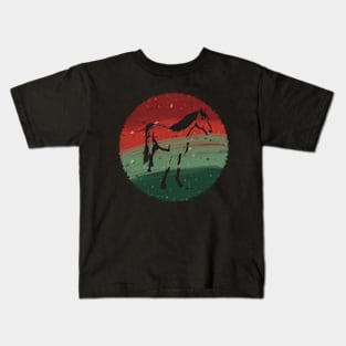 Christmas Horse - The silhouette of my beautiful horse Kids T-Shirt